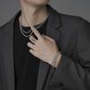 Mens Titanium Steel Bamboo Joint Double Layer Stackable Bracelet Minimalist Japanese Retro Style Unisex Fashion Accessory