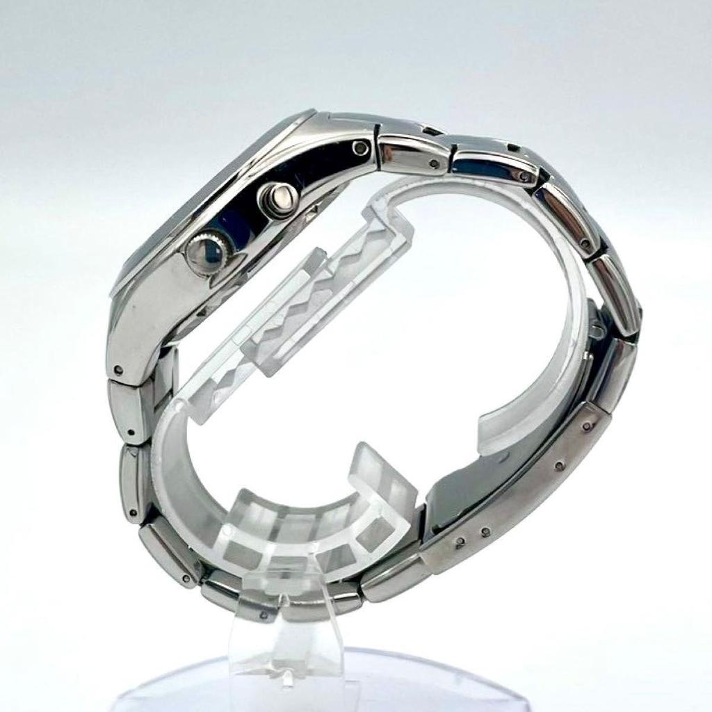 Used 901 Rare New Battery FOSSIL Big Chick Hiragana Dial Ana-Digi Watch Quartz Men's Silver Working