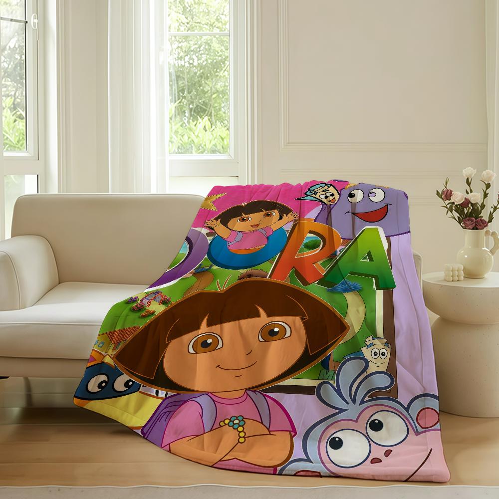 Adventure cartoon D DoraS Blanket For Sofa Office Bed Plane Travel Sleep Read Relax Camping Soft And Warm
