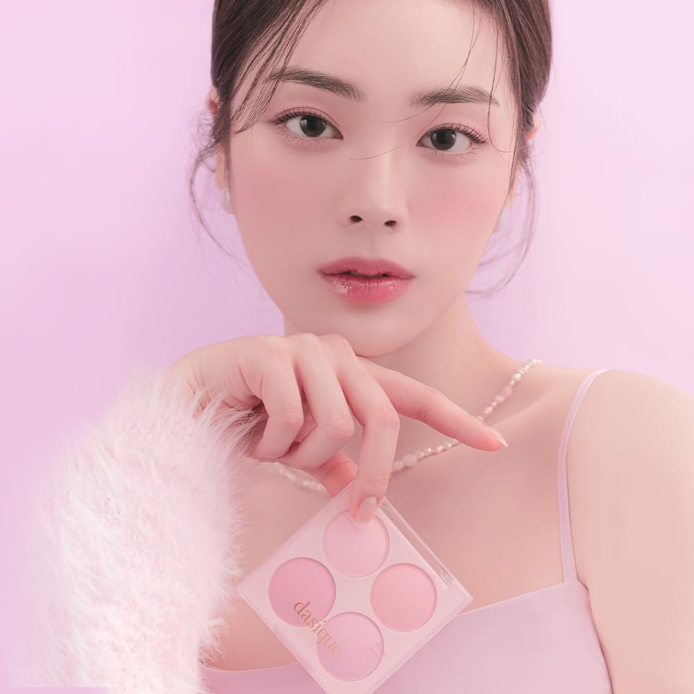 Official Daisyk Blending Mood Cheek Blending Mood Cheek/Blusher Palette/4-Color Blusher/For Warm and Cool Tones/Cheek Palette (08 Blueberry Sorbet)