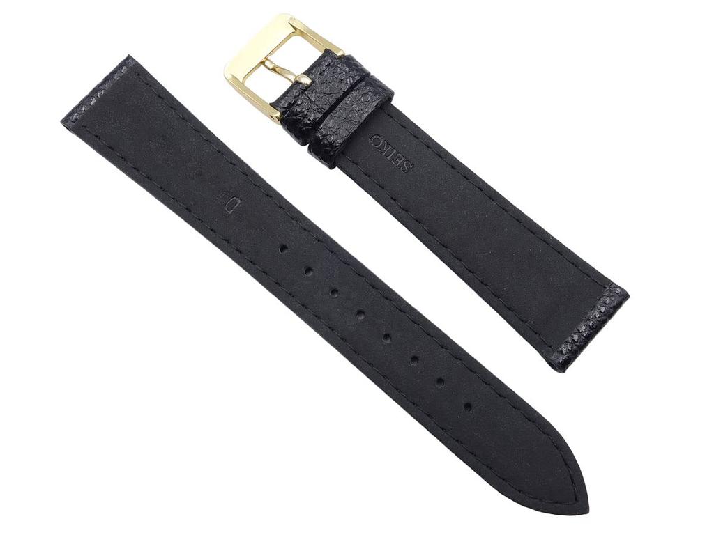 SEIKO Watch Band 17mm DAE3R Cowhide Shrink Black [SEIKO] Men's