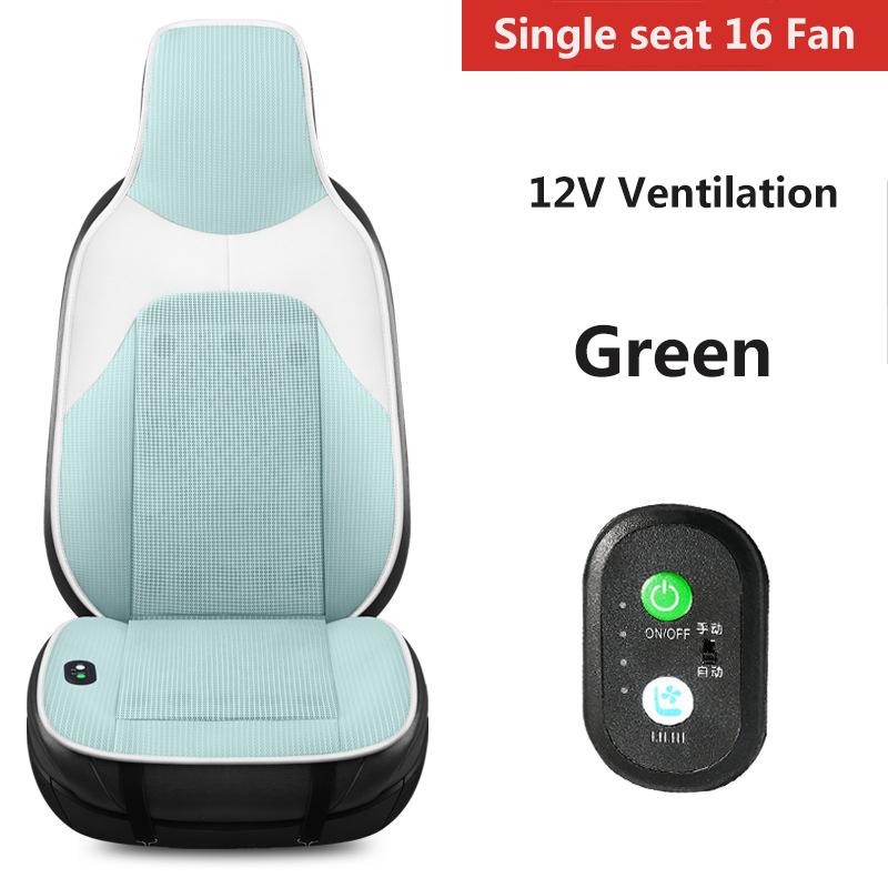 Car Ventilation Massage Seat Cushion Summer Breathable Cooling Seat Cushion 16 Fan Blowing Cooling Pad 12/24V Universal Seat Mat