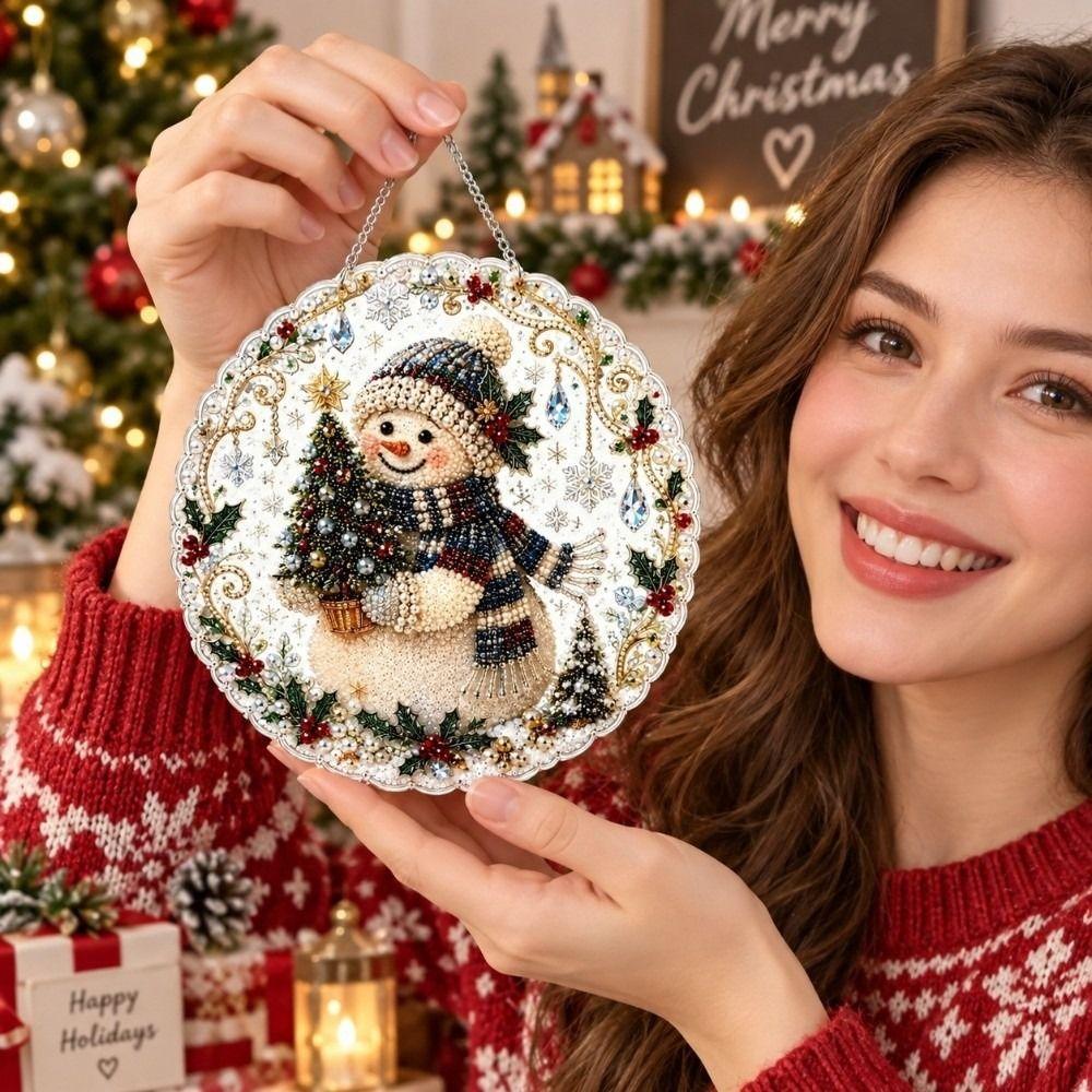 1 Set Hanging Ornament Diamond Painting Door Hanger Christmas Diamond Painting  Door Decoration