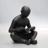 Resin Book Reader Sculpture Modern Reading Figurine Stylized for Study