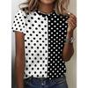 Fashion Women Retro Creative Polka Dot Print T Shirt Funny Casual O-neck Short Sleeves T-shirt Summer Female Tee Shirt