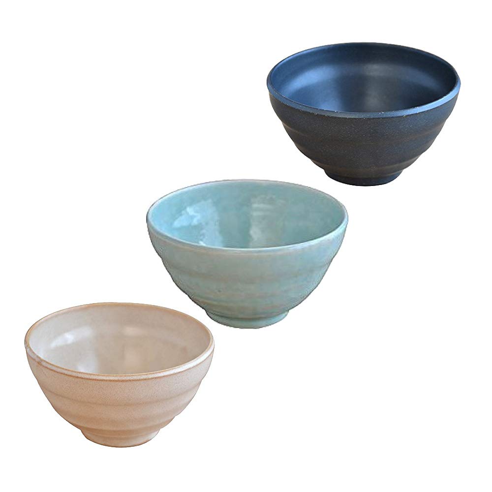 

Tableware East Japanese Tableware Yasuragi Meshi Outlet Set of 3 Colors of Rice Japanese Tableware Bowls, Included, (1 Each), Bowl,