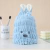 Turban towel cap FOR drying hair microfiber TEDDY BEAR universal (blue)