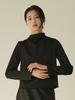 NOUVE Half-Neck Silky Blouse - Black