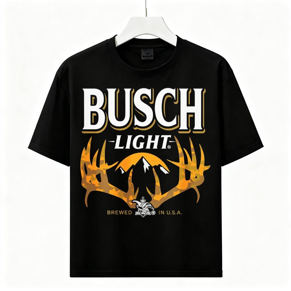 Vintage Camo Deer Antler Graphic T-Shirt Unisex Outdoor Hunter Retro Cotton Tee