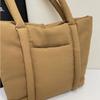 Large Capacity Down Cotton Shoulder Bag Solid Color Puffy Crossbody Bag Small Square Bag  Girls