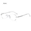 Women Ladies Rimless Minus Glasses Anti Blue Light Eye Protection Near Sight Glasses Ultra Light Eyeglasses Diopter 0 To -4.0