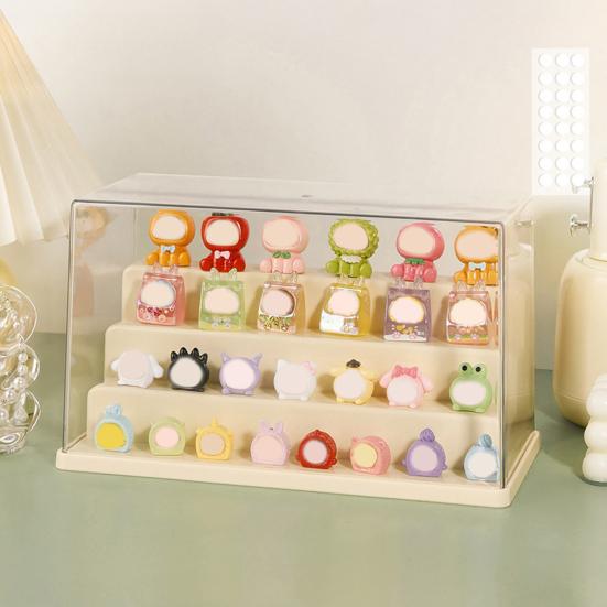 Dustproof Display Box Storage Cabinet Compact Design Versatile Use Figurines Showcase Transparent Organizer