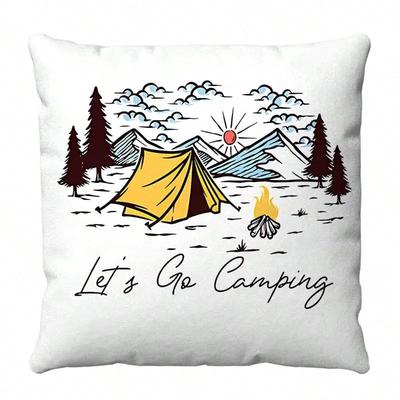 Camping Car Printed Pillow Case for Home Sofa Decoration Cartoon Cushion Cover Lounge Office Chair Car Seat Peachskin Pillowcase