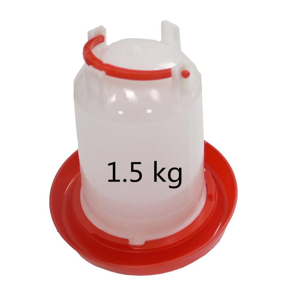 1.5kg Automatic Chicken Water Bucket Plastic Poultry Rooster Hen Device Farm Animal Watering Supplies 1Pc M