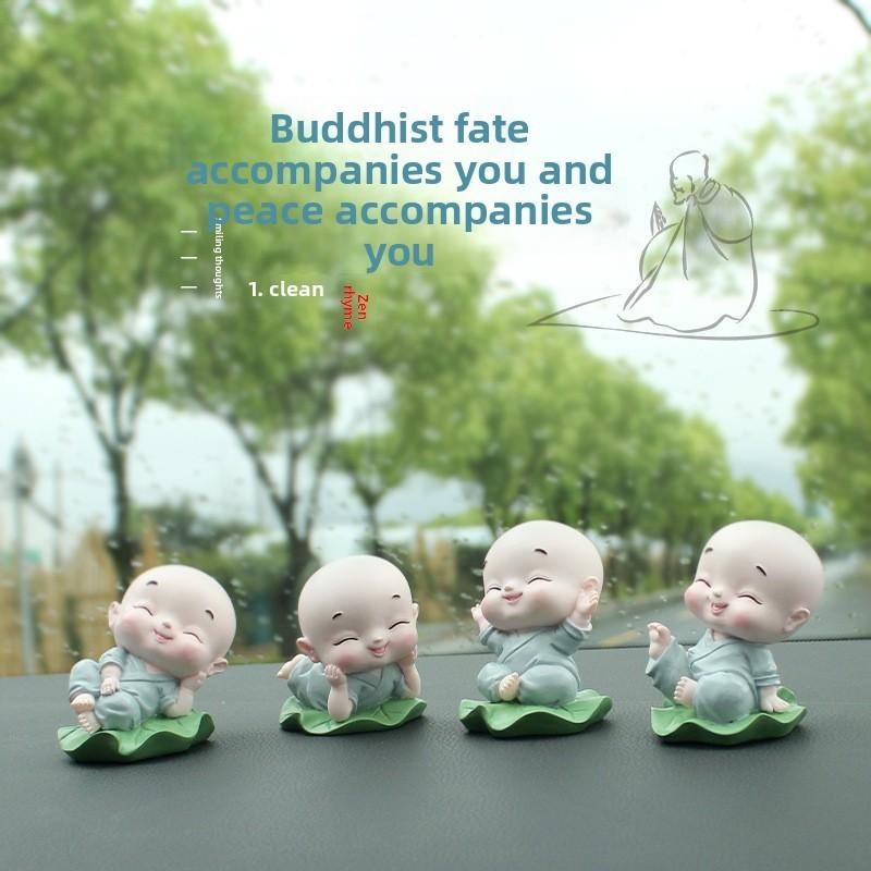 Childhood Monk Car Decor Resin Cartoon Ornament For Car Dashboard And Home Office