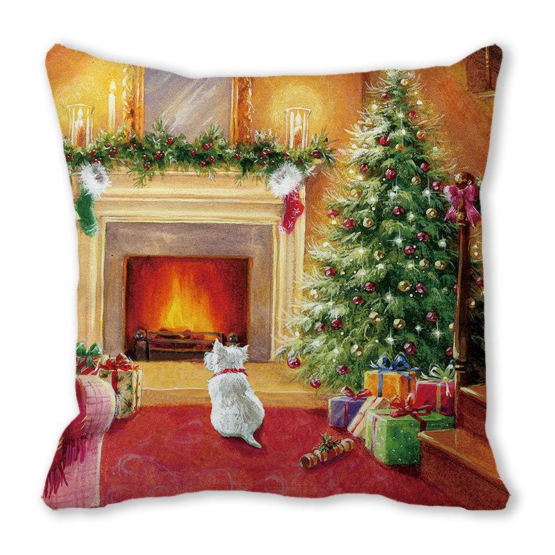 

Рождественские украшения, наволочка, фермерский дом, диван, пледы, наволочка, милая наволочка для домашних животных, кошек, собак, наволочка с цветочным принтом 40x40cm