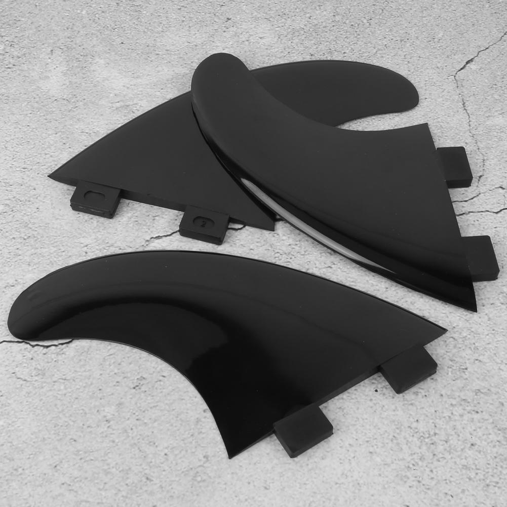 3Pcs Nylon Fins Set Right Middle Left for Surfboard Paddle Board Accessories BlackSurfboard Fin