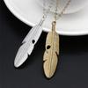 Necklace Delicate Feather Design Alloy Long Jewelry Pendant Necklaces for Daily Life
