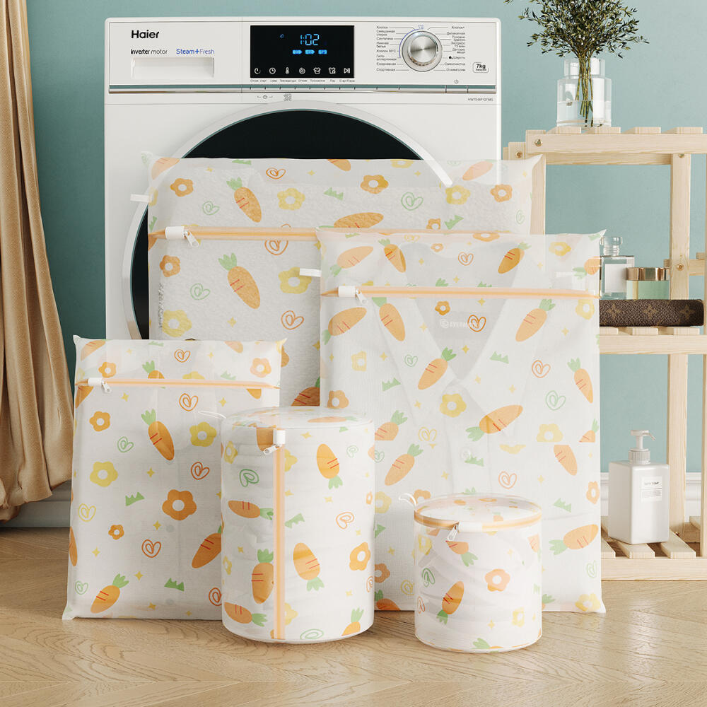 5Pcs Wardrobe Washing Machine Storage Bag Exquisite Cartoon Printing Home Classified Washing Bags For Home Washing Machines