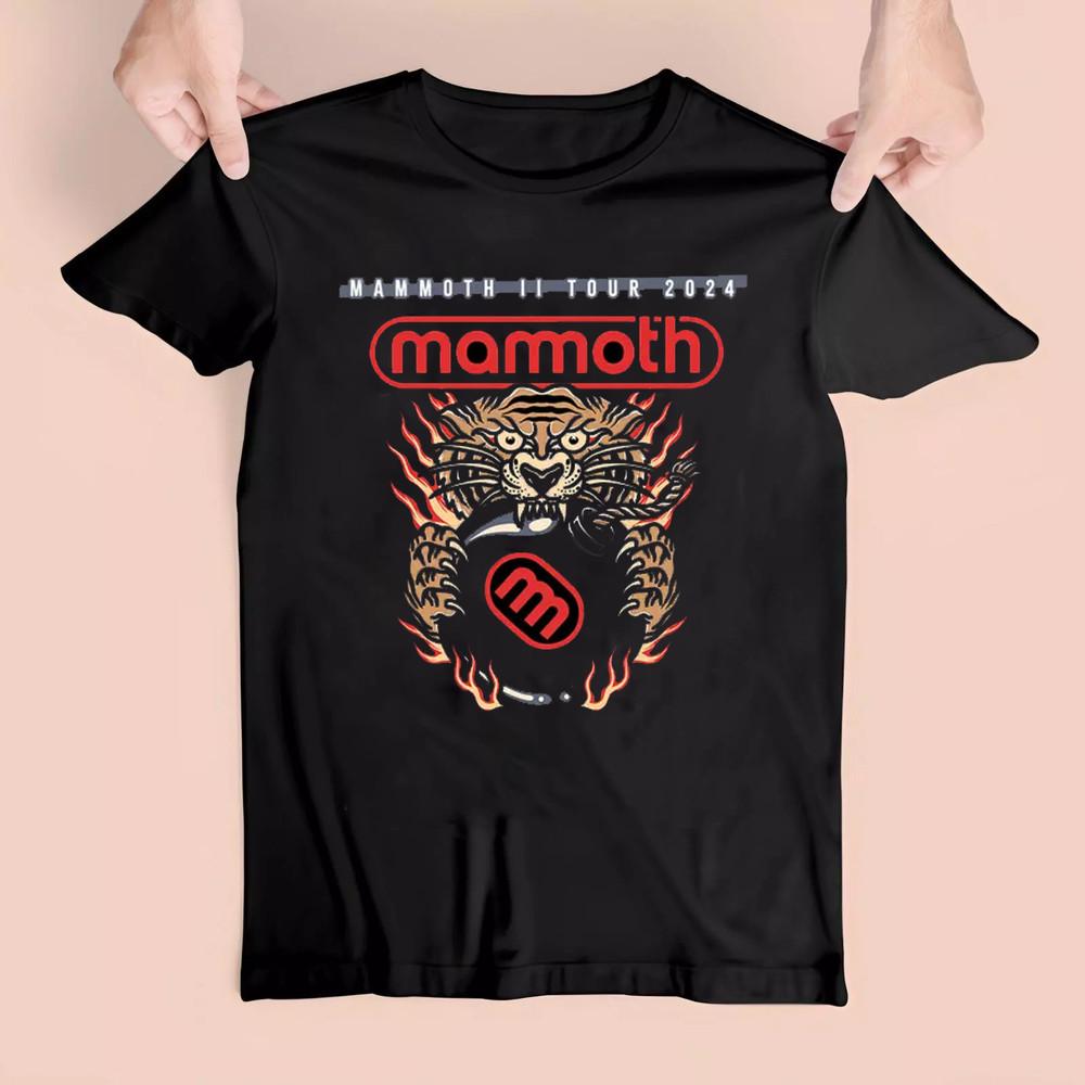 НОВЫЙ MAMMOTH WVH Band - MAMMOTH II TOUR 2024 Черная футболка всех размеров AG2274 Унисекс XXL