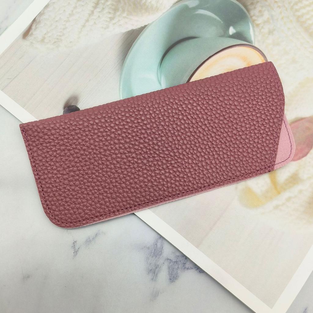 Eyewear Protective Case Ultra-Lightweight Pu Leather Glasses Pouch Litchi Grain Glasses Bag Waterproof Slip-In Glasses Case