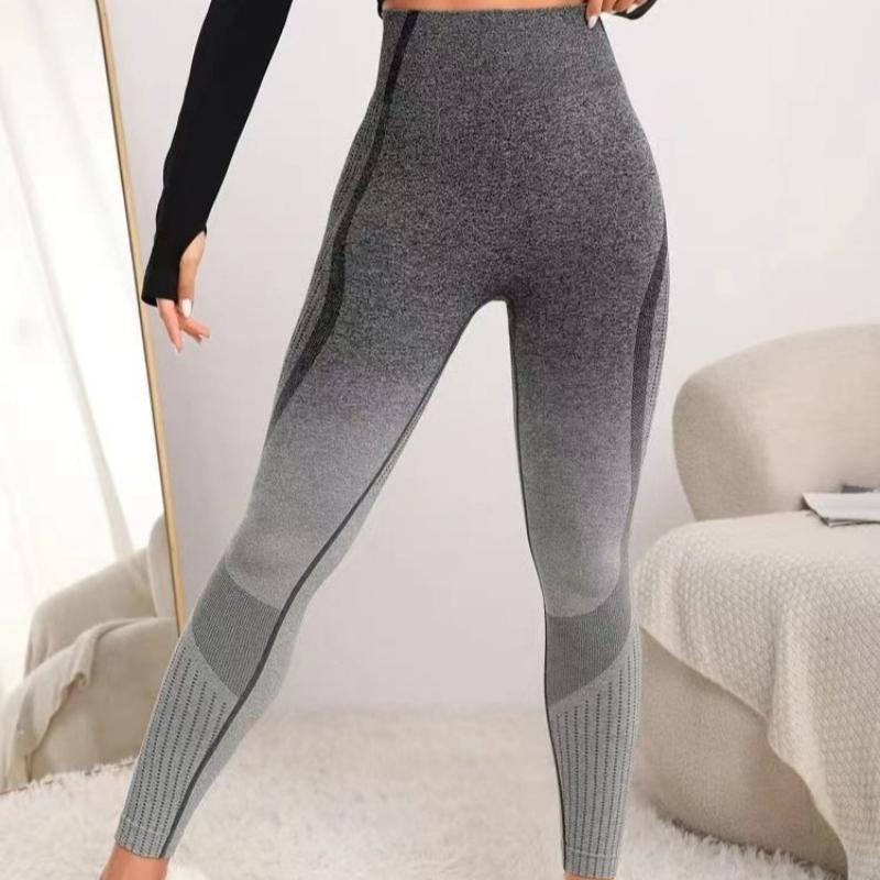 Gradient Seamless Casual Sports Fitness Yoga Pants Women Hollow Out Slim Fit High Waist Yoga Leggings Trouser Ladies Running Gym Yoga Leggings 25607