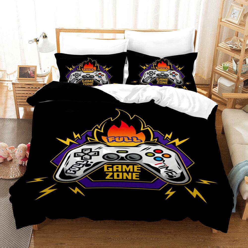 Game Three-Piece Quilt Cover Printing 3D Digital Thickening Grinding Kit