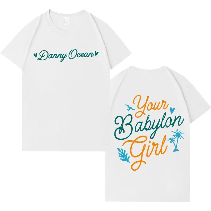 Rapper Danny Ocean New Album Double Sided Print Harajuku Oversized Short Sleeve TShirt Mens Crewneck Y2K Cozy Tshirt Streetwear