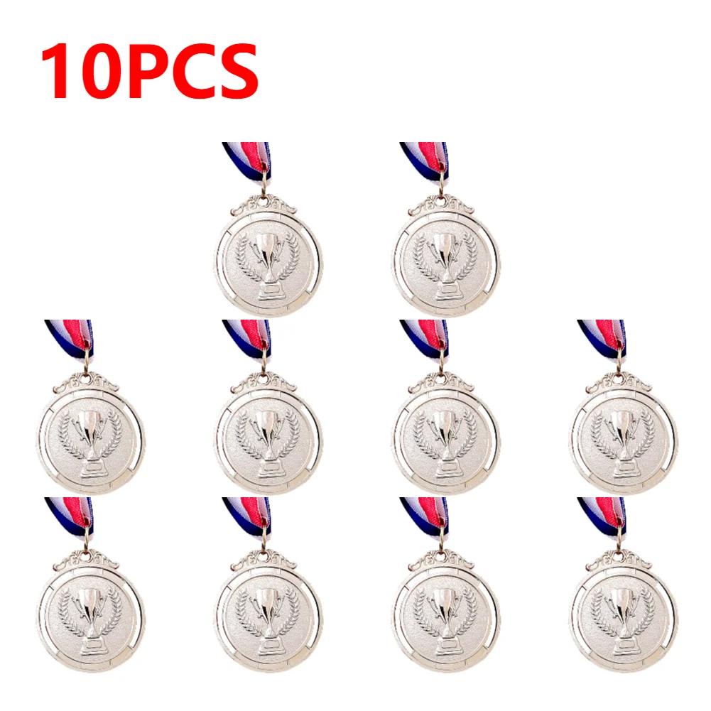 

50PCS Gold Silver Bronze Award Medal Round with Neck Ribbon 2 Inches Medals Winner Reward Football Competition Prizes