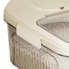 Rice Storage Box Transparent Sealed Press Type Magnetic Switch Kitchen Grain Storage Container for Dry Food Small Cream