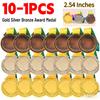2.54 Inches Winner Award Medal with Neck Ribbon Wheat Ear Gold Silver Bronze Medals Competition Award Medal for Souvenirs Gifts