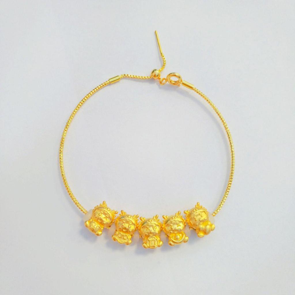 Gold-Plated Zodiac Dragon Red String Bracelet