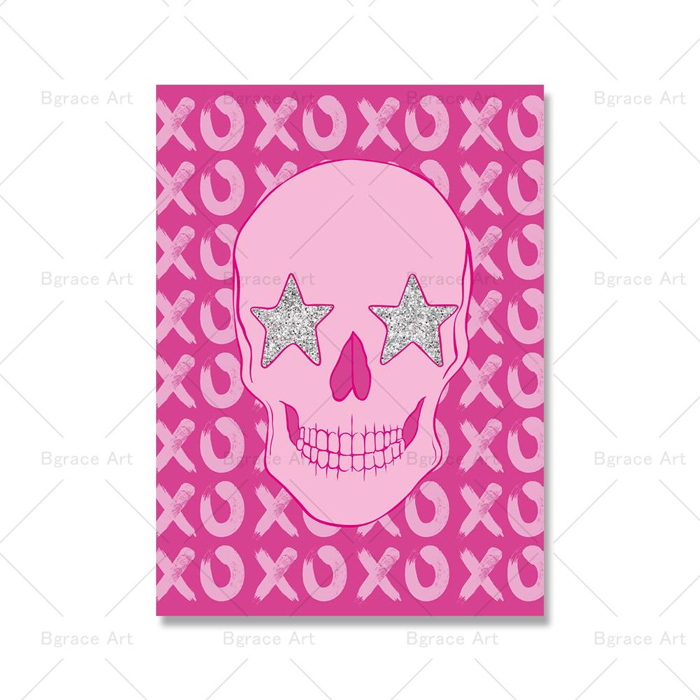 Pink Abstract Graffiti Wall Art Poster Print Picture Cheetah Lightning Lips Dollar Sign Canvas Painting Living Room Home Decor No Frame