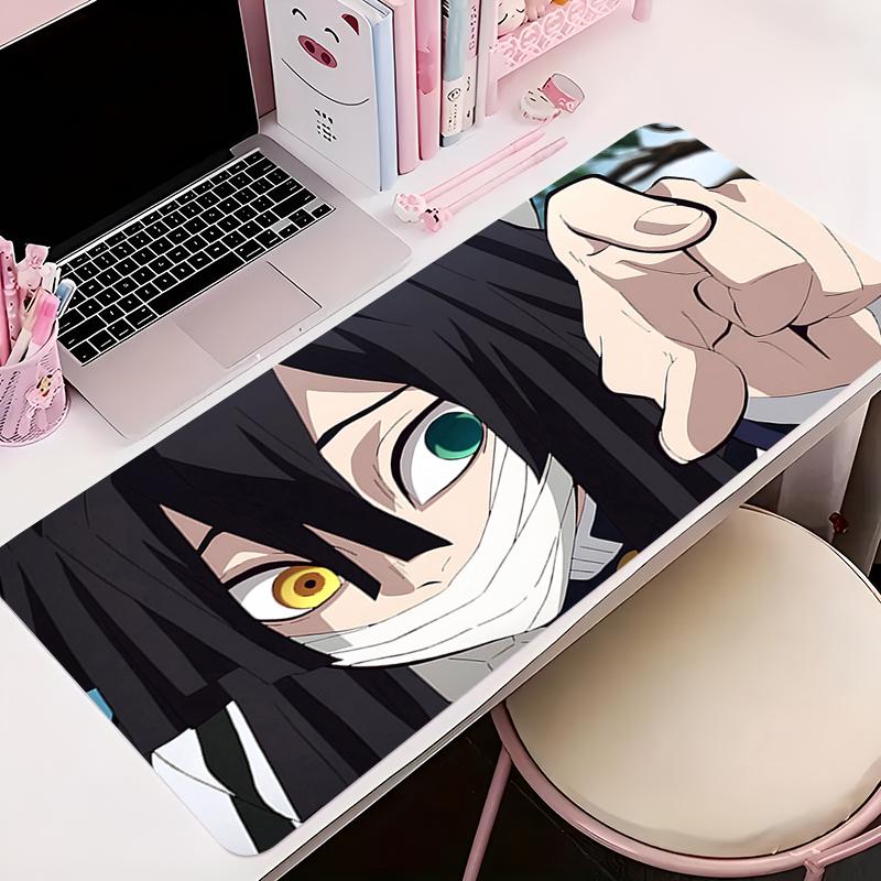 Mauspad Büro-PC-Zubehör Tastaturmatte Anime-Muster Rutschfeste Gummi-Mausmatte Ddemon Slayer Obanai Iguro Gamer Schreibtischmatte