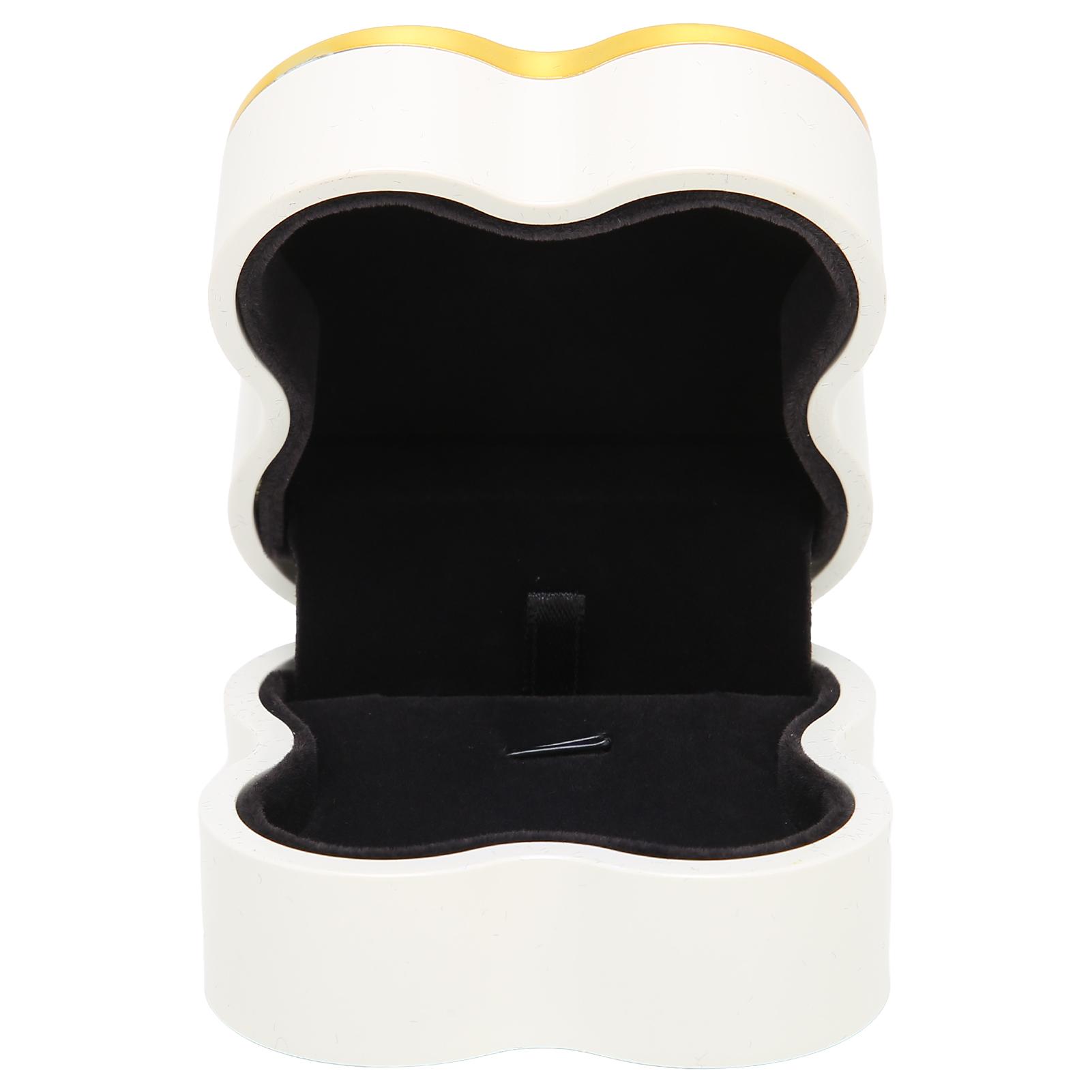 

Jewelry Gift Box Four Leaf Shape Soft Flocking Necklace Display Storage Case with Light