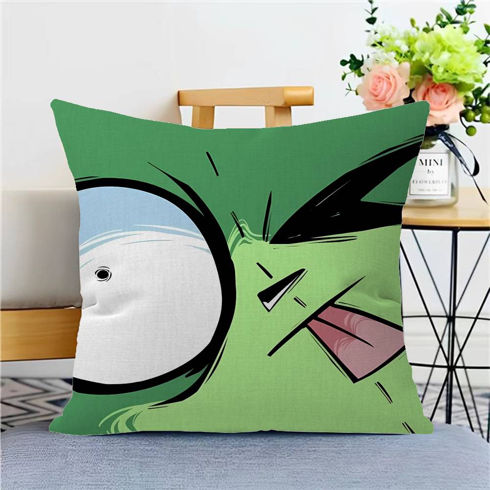 Funny Anime Invader ZIM Cushion Cover Inches Farmhouse Decor Home Throw Pillow Covers for Couch Decorations
