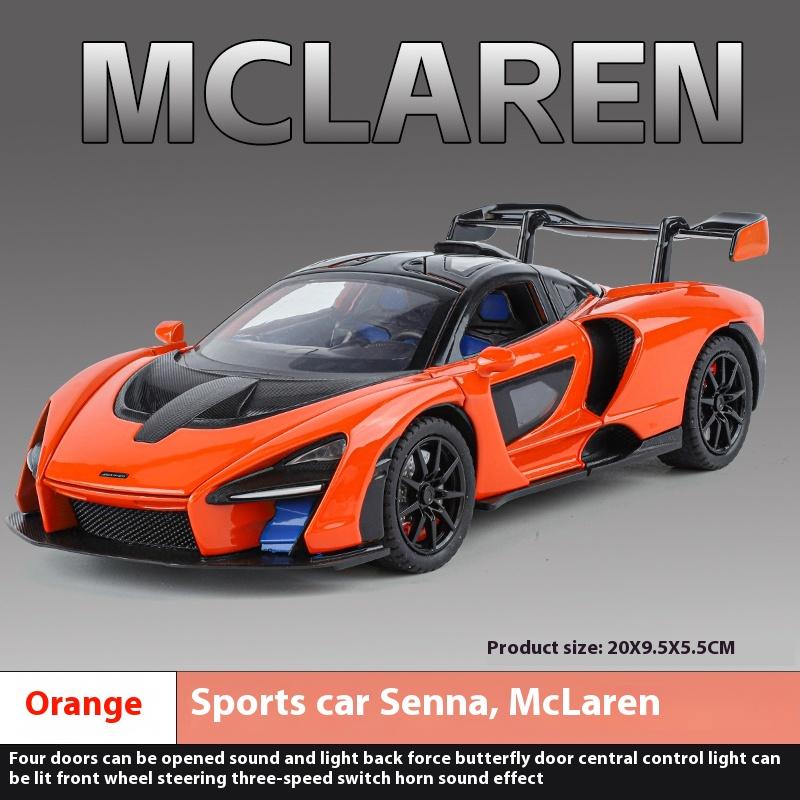1/24 Mclaren Senna Super Sports Mini GT Alloy Diecast Model Vehicle Simulation Sound & Light Birthday Gifts Box for Boyfriend