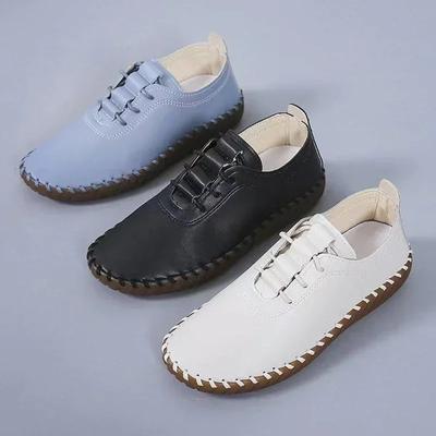 Sneakers Women Shoes Platform Loafers Lace Up Leather Flats Trend Spring Casual Mom Shoe Mujer Zapatos Chaussure Femme