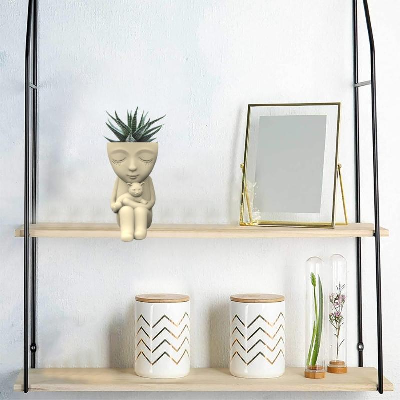 Child & Flower Silicone Molds Pen Holder Epoxy Resin Mold Succulent Planter Making Tool for Crafts