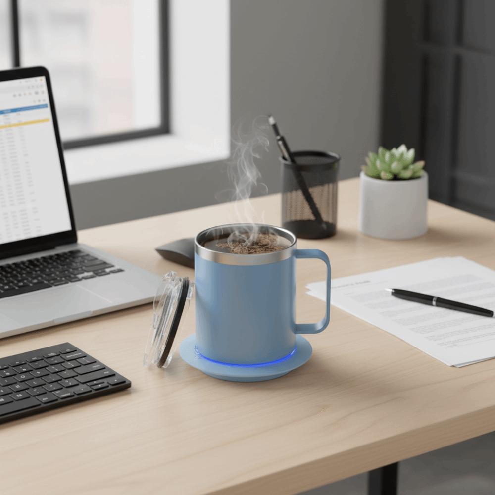 USB Powered Self-Heating Coffee Mug with Lid Thermal Coffee Mug Travel