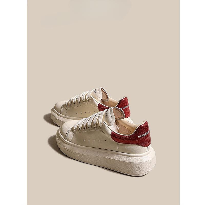 

Маленькие белые туфли детские кожаные туфли на толстой подошве для скейтбординга весна-лето новые универсальные повседневные спортивные туфли для женщин 35