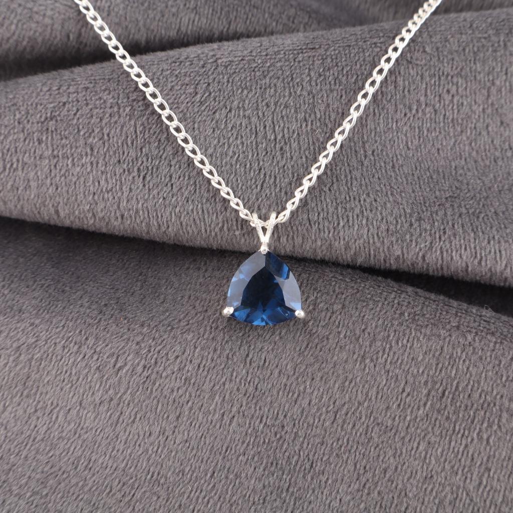London Blue Topaz Gemstone 925 Sterling Silver Jewelry Handmade Pendant 0.58" CZP-15-3