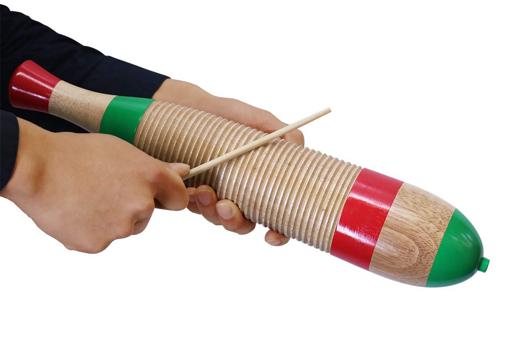 HOSCO Percussion Fish Guiro, 40cm, with Drumsticks, HP-FG40S