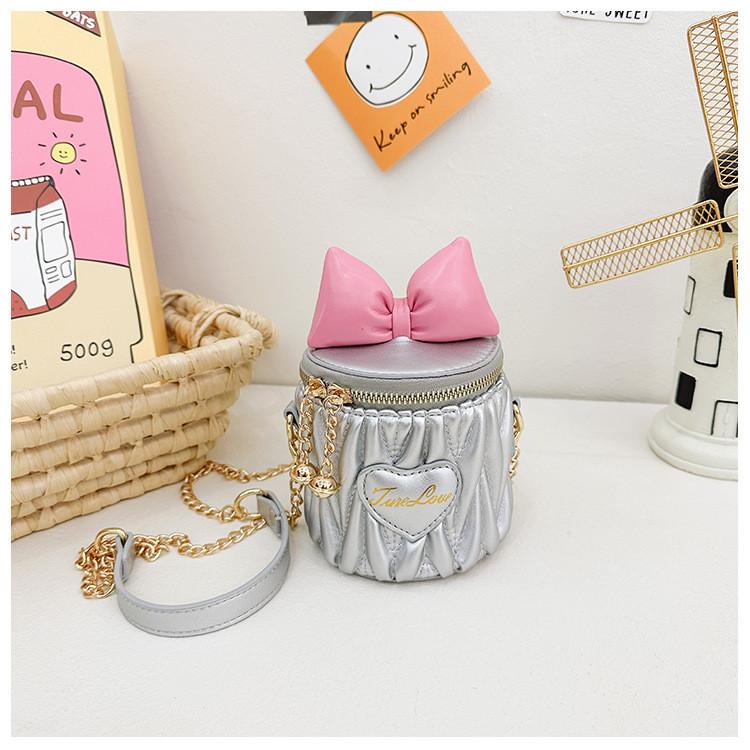 Children's Purse With Bow Detail Rhombus Chain Strap Mini Bag For Girls Summer New Stylish Shoulder Bag