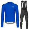 Mens Thermal Fleece Cycling Jersey Bib Tights Set Winter Long Sleeve Bike Riding Outfit