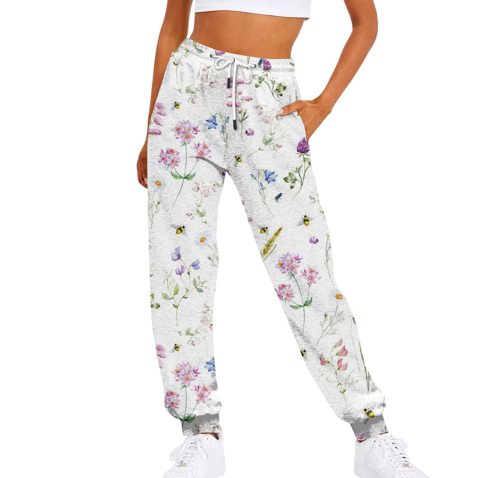 

Женские повседневные модные брюки с принтом и эластичной резинкой на талии XXL розовый