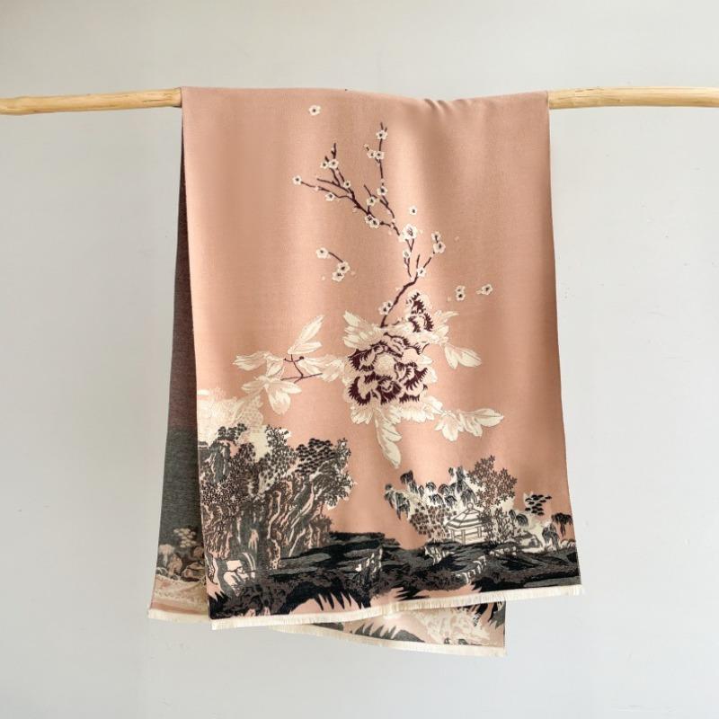Looking At Jiangnan's Literary Imitation Cashmere Women's Scarf Autumn and Winter New Versatile Fashion Office Air Conditioner Shawl