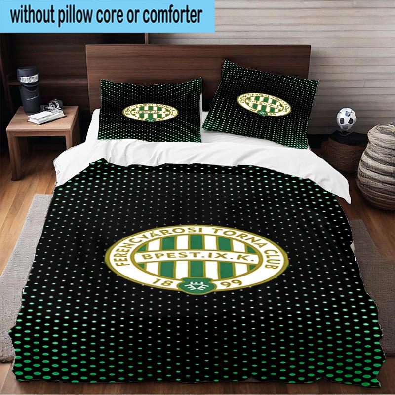 Ferencvaros TC Football Club 3PCS Bedding Set 2D Printing (Includes 1 Duvet Cover + 2 Pillowcases Coreless), Bedroom decor,Fan Gift