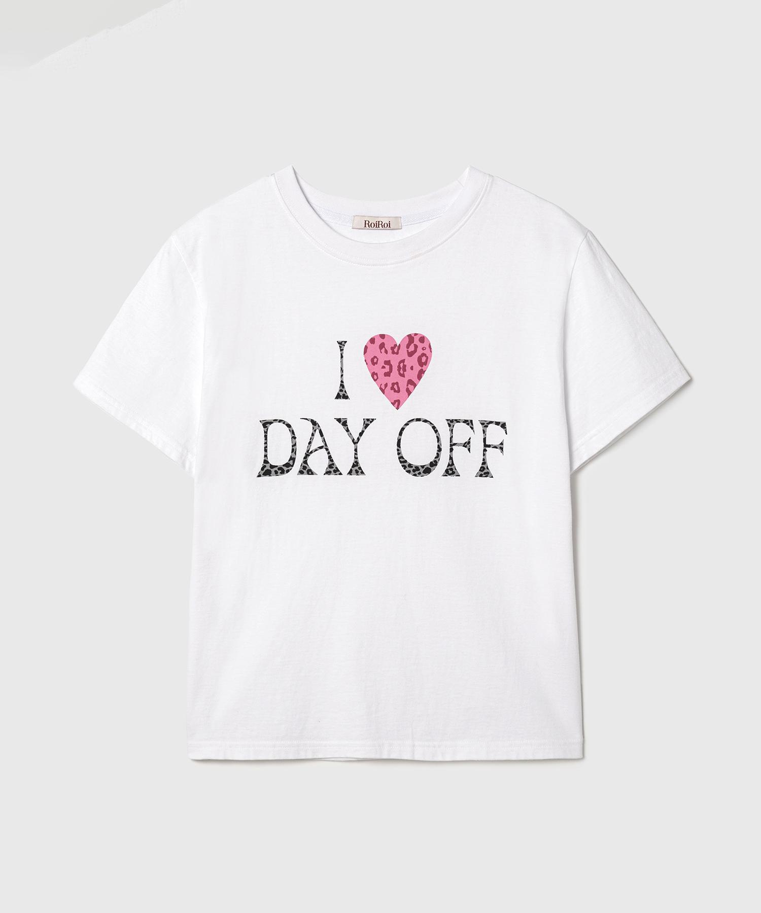 Roi Roi I Love Day Off Short Sleeve T-Shirt - White White/Free