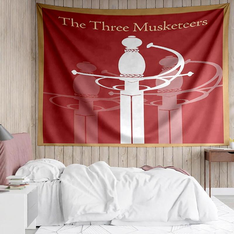 The Three Musketeers Print Tapestry, Backdrop, Easy Setup, Ideal for Bedroom, Office & Living Room, with Aesthetic Wall Hanging Decor.